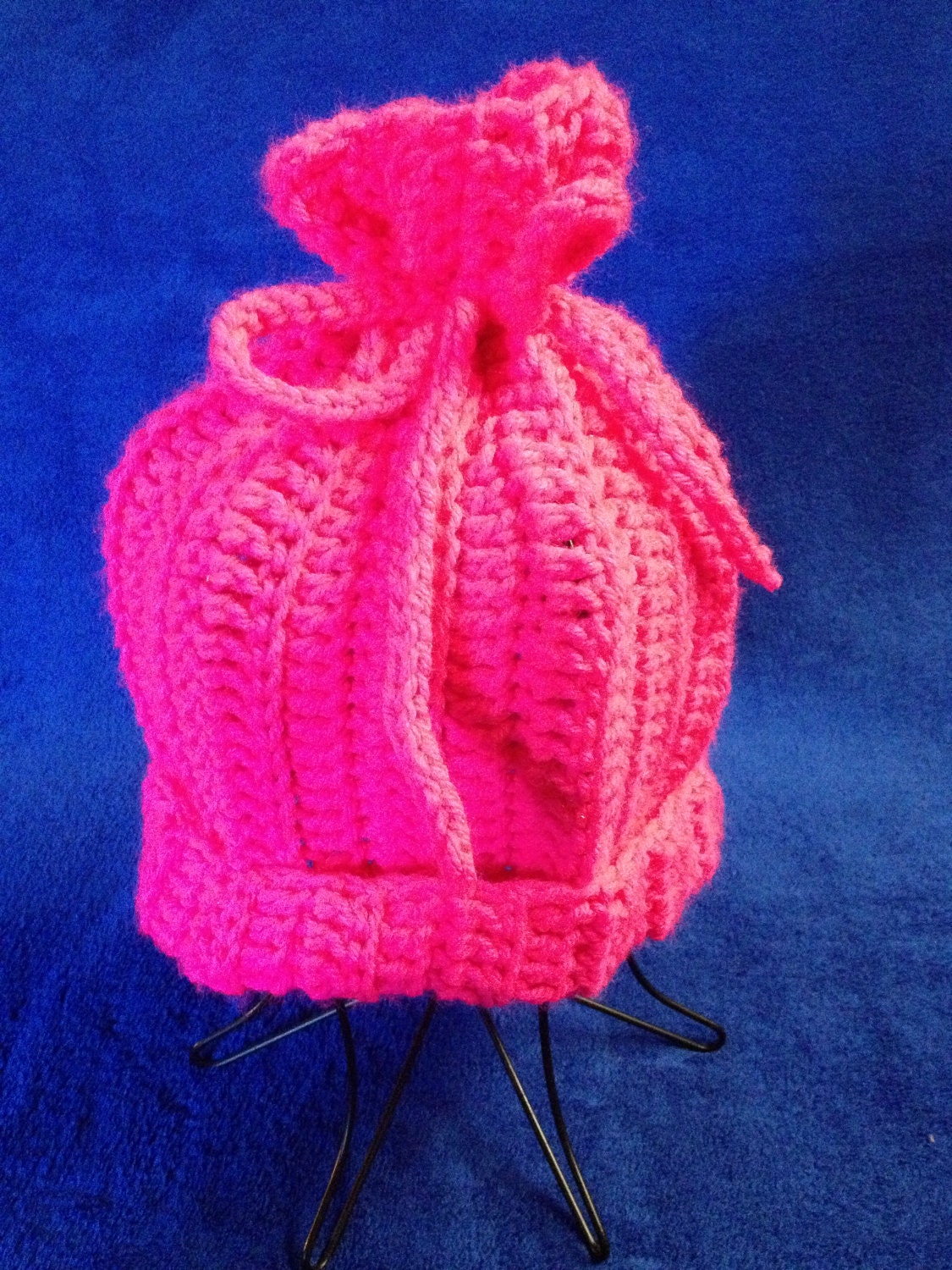 Crocheted ribbed hat