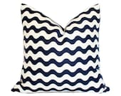 Ric Rac Navy 17x17 Designer Pillow Cover (single-sided)