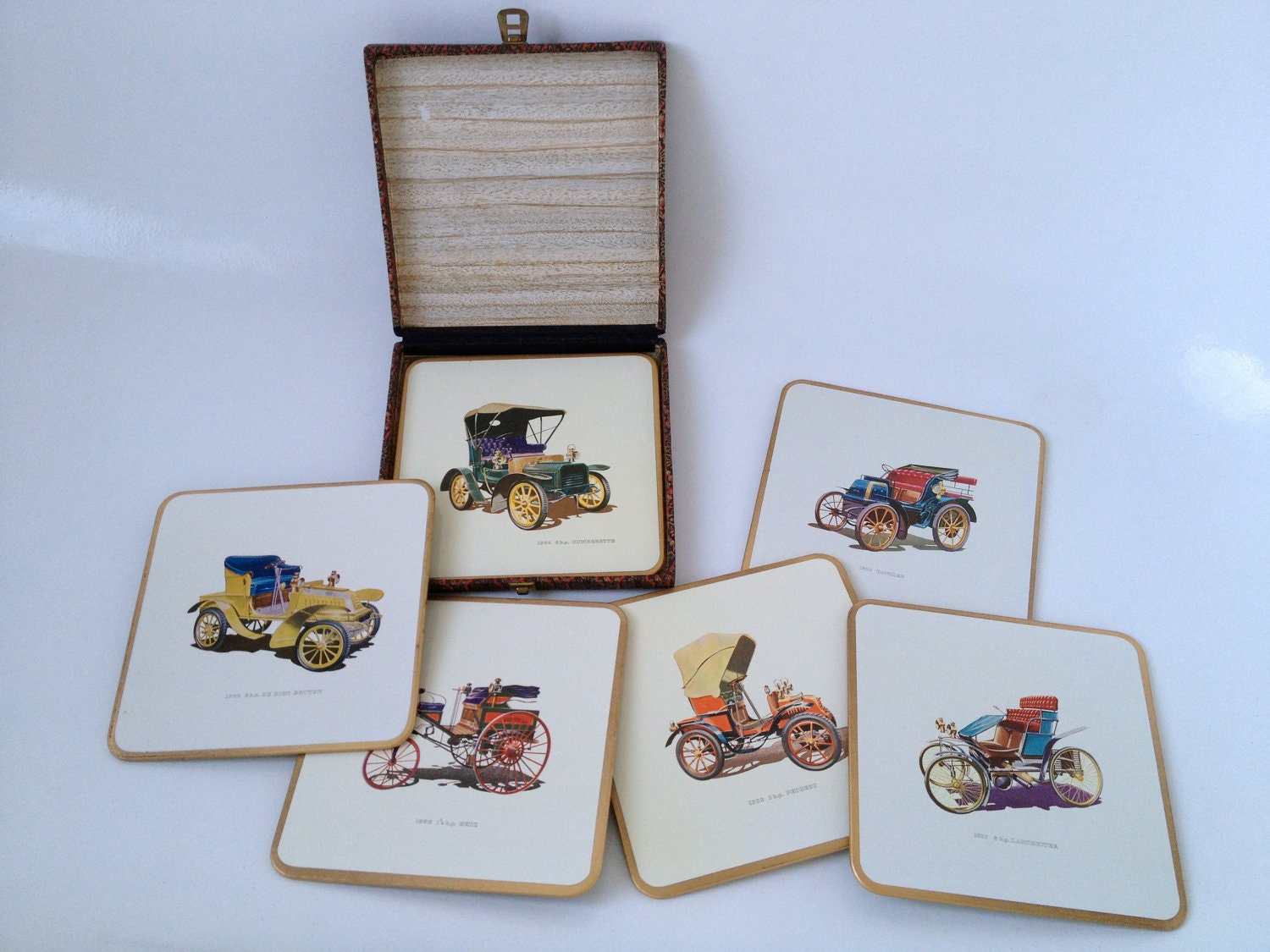 Antique Cars Vintage Coaster Set