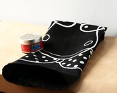 Deer with a bow tie tea towel - Black linen dishcloth with an elk - Housewarming gift for the kitchen - Made to order - LesMiniboux