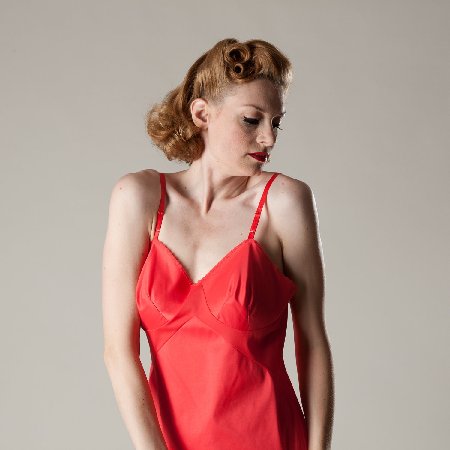 Vintage 1960s Lingerie Watermelon Slip Nightie Wedding Bridal Boudoir Fashions