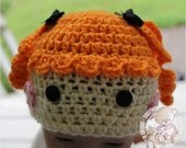 Baby Hat, LaLa Loopsy, Inspired, Baby Orange, Mango, Off White, Baby Beanie, Baby Girl, 0 to 3 months, Photo Prop