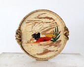 1950s Southwestern Tray // Vintage Wood Tray