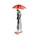 Love autumn rain umbrella kiss Original Watercolor Painting 20x27,5