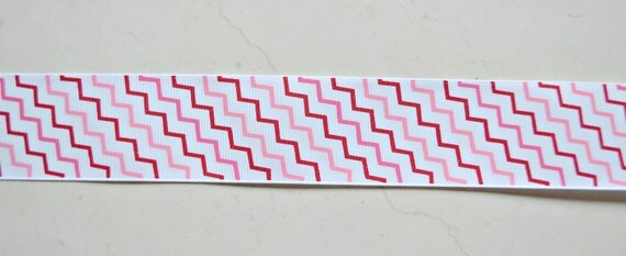 Red & pink zig zag striped 1 1/2" grosgrain ribbon Valentines day Il_570xn