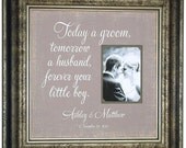 Mother of The Groom Personalized Wedding Frame, TODAY A GROOM Tomorrow A Husband, Parents of the Groom, Thank you gift ( 16 X 16 )