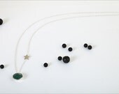 Emerald Stone Pendant, Handmade Silver necklace, star necklace, Green Emerald Silver Pendant.