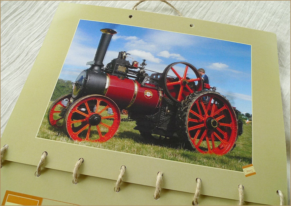 SALE - Vintage Tractors & Steam Engines - Wall Calendar 2013 - Handmade in Ireland