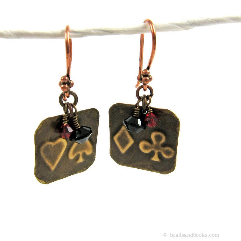 Playing Card Jewelry (Good Luck, Vegas, Bridge, Poker, Gambling Earrings)