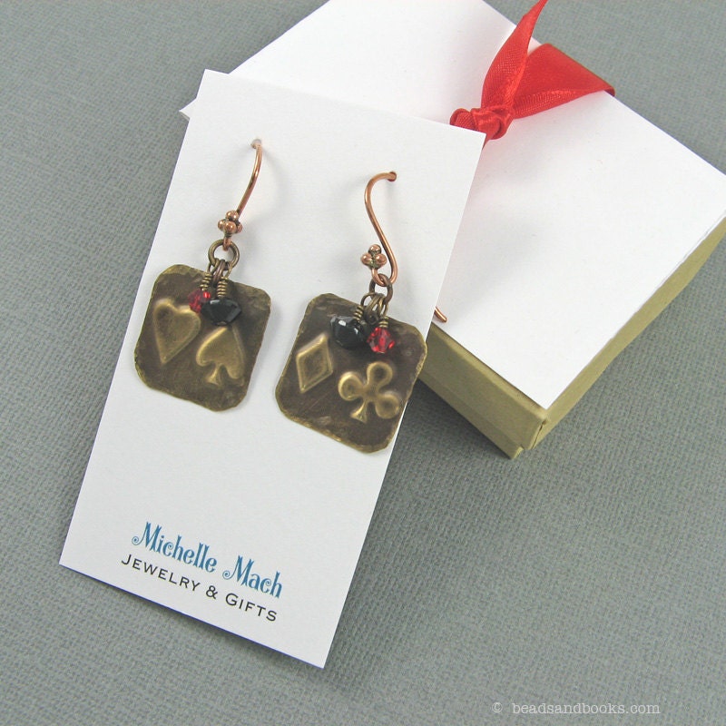 Playing Card Jewelry (Good Luck, Vegas, Bridge, Poker, Gambling Earrings)
