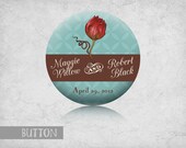 20 Vintage Rose Wedding Favors, Vintage Rose Buttons, Vintage Wedding Favors - 2.25" Inches - Style PIL-012
