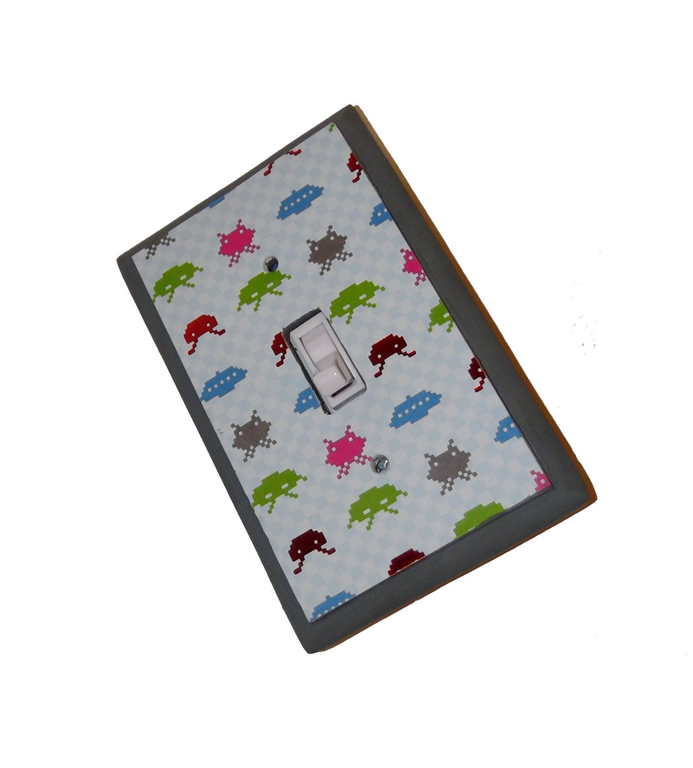 Gamer Decor Space Invaders Video Game Switch Plate Geekery