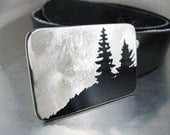 Cascade Hilltop Belt Buckle - Stainless Steel - Handmade