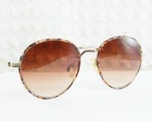 80s Sunglasses 90s Round Sunglass Metal Filigree Frame Blue Tortoise Overlay Non Rx Unisex Summer