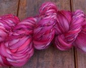 Handspun Yarn, Handspun Art Yarn, Gypsy Lady, Wool Yarn with Firestar, Super Bulky42 yards, 4.1 oz..