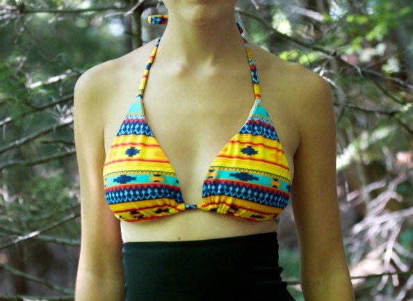 Yellow Pattern TOP swimsuit