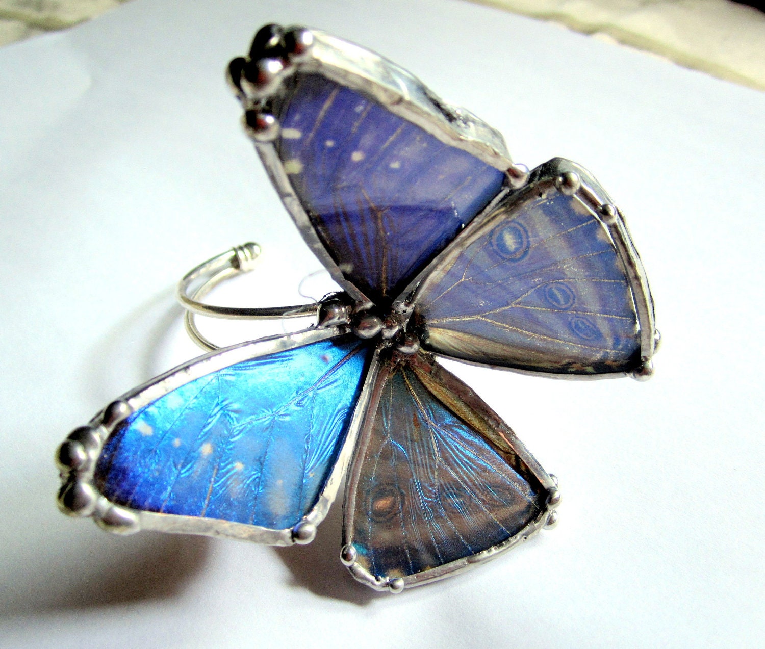 Real Butterfly Wing  Bracelet - Blue Morpho Butterfly