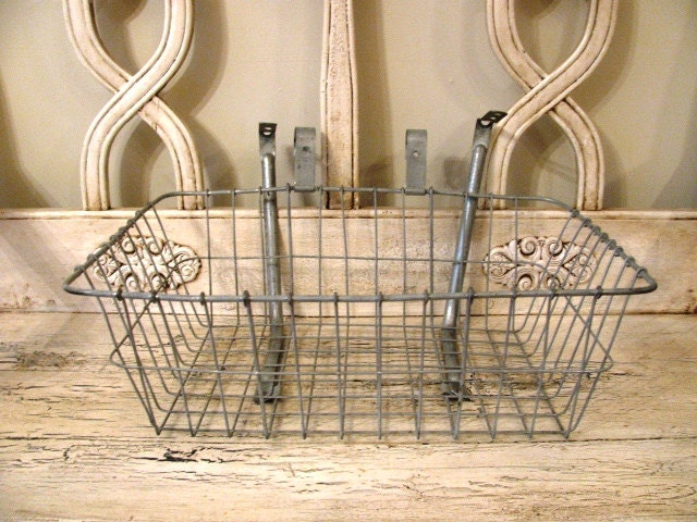 Vintage Wire Bike Basket - Industrial Storage
