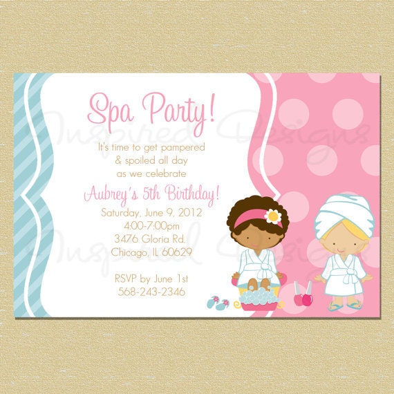 Girly Spa Party Birthday Invitation Il_570xn