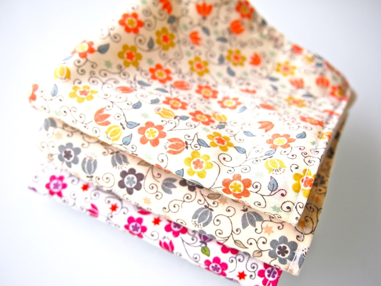 Set of 3 Face Washers / Handkerchiefs  - Liberty Clemmie