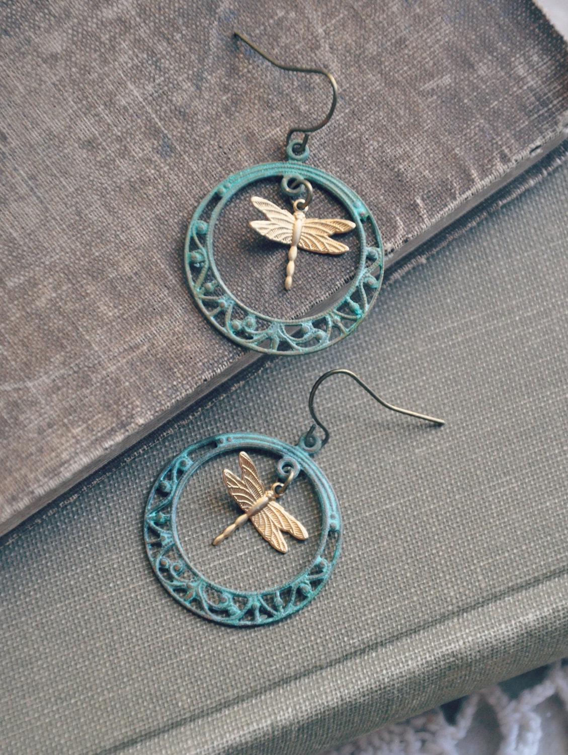 dragonfly hoop earrings.