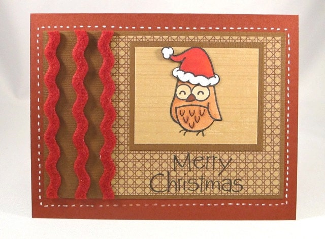 Christmas Owl Card - doodleshop