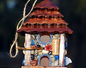 Birdhouse ready to hang outdoors