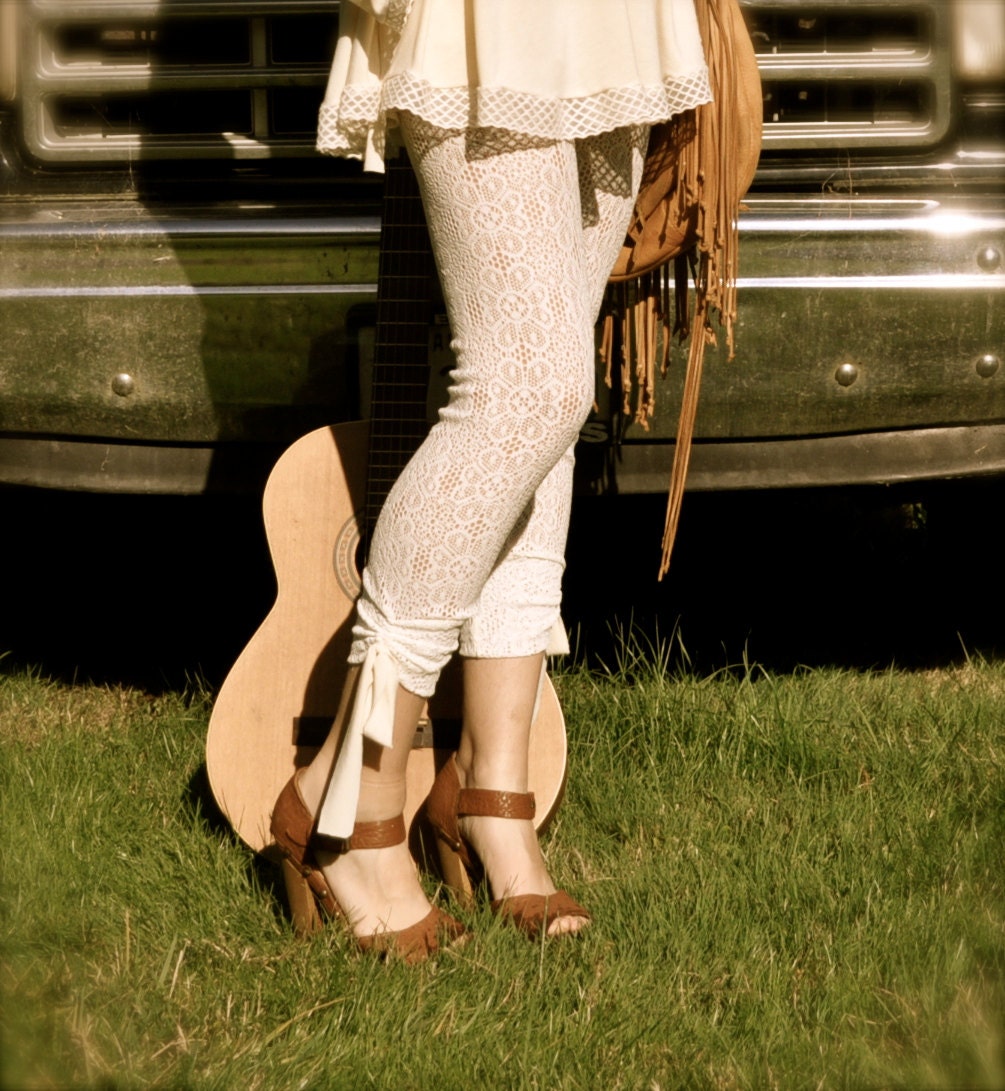 Crochet Leggings with Cinched Cuffs