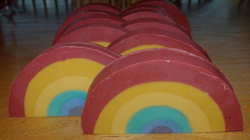 Rainbow Colors fun fruity scented handcrafted soap for kids or the kid at heart