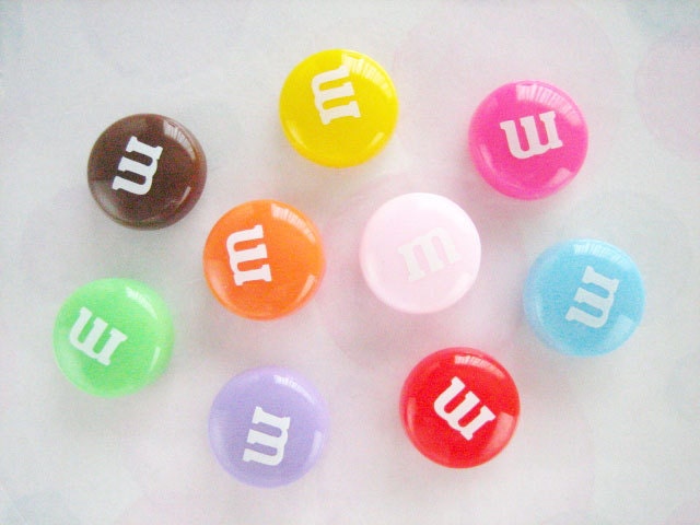 9pcs - Bright MM Candy Chocolate Flatback Decoden Cabochon (14mm) CY10025