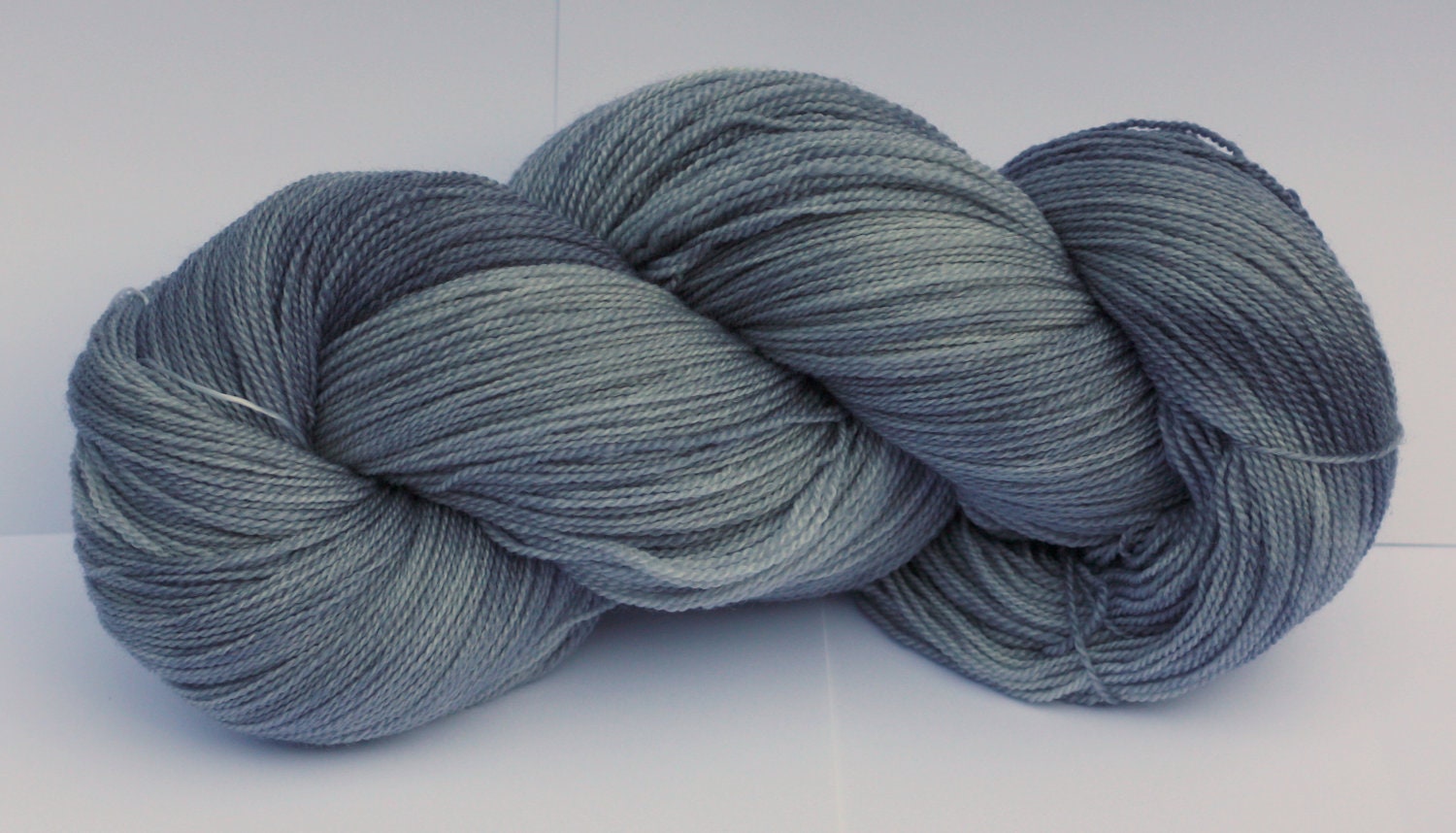 80/20 Merino/Silk Lace 100 grams 875 yards Color- Silver Gray Semi Solid Hand Dyed Yarn