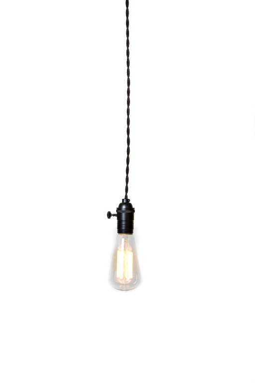 Simply Modern Bare Bulb Black Socket Pendant Light