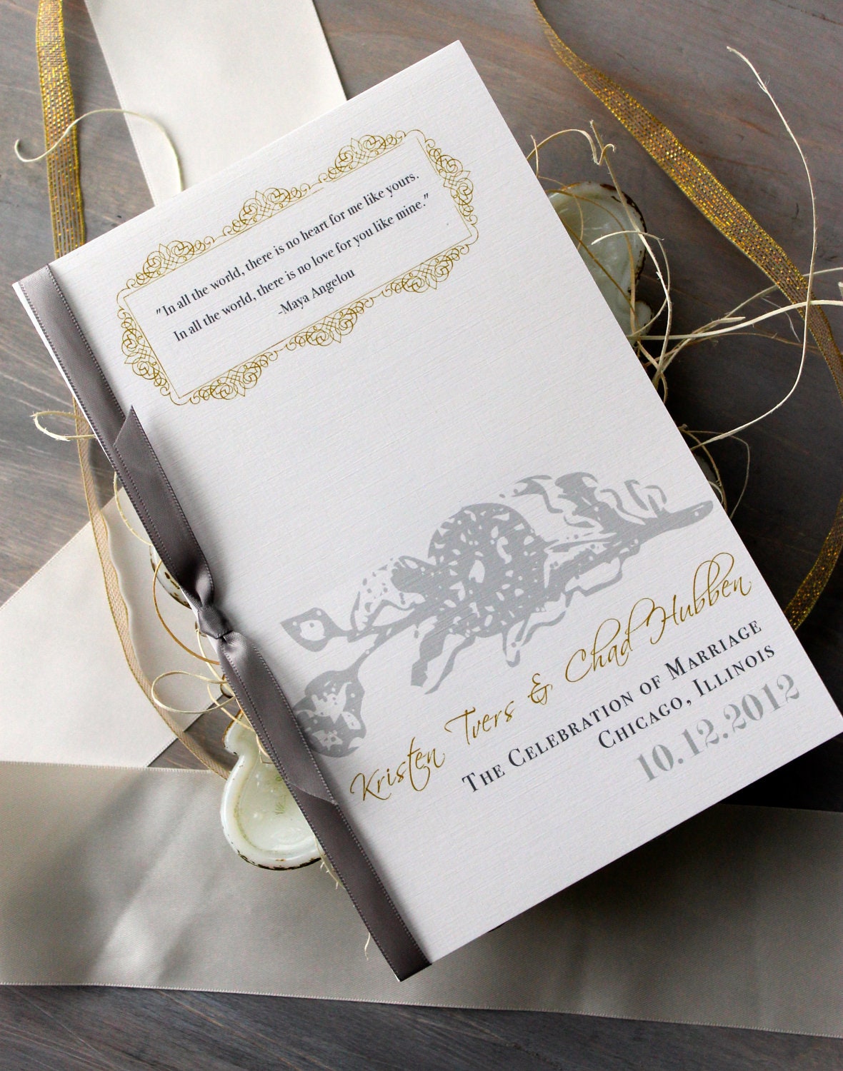 Modern Romance - Wedding Ceremony Booklet Programs With Ribbon - Purchase to Start the Ordering Process