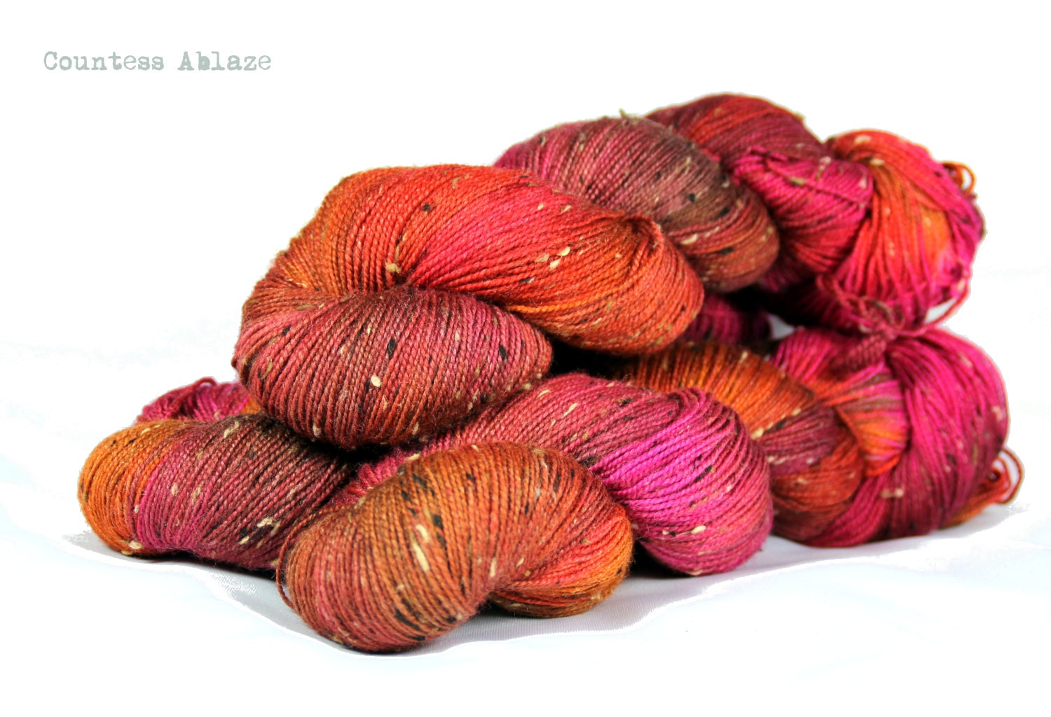 Donegal tweed - merino - hand dyed - fingering weight - superwash - "Old Friends OOAK" - UK Seller - Dr Donegal 4ply