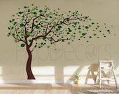 Tree Wall Decals Baby Room Decal Vinyl Wall Decal Wall Sticker-Blowing in the Wind (83" H)- Designed by Pop Decors