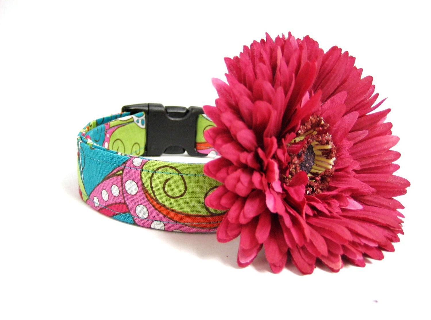 Dog Collar Flower Accessory - Pink  Daisy Detachable Flower