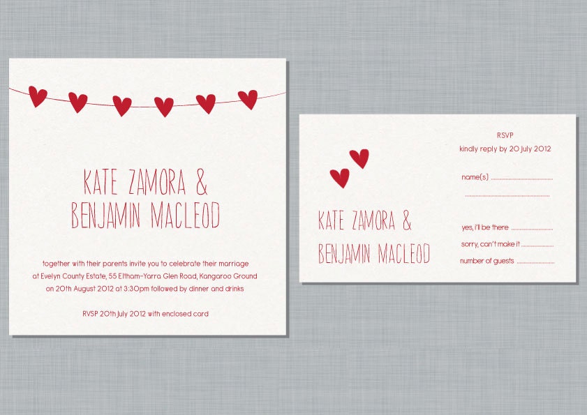 Printable Wedding Invitation Set - Kate
