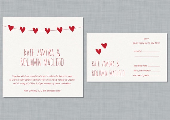 Printable Wedding Invitation Set - Kate
