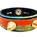Leather Couture by Jessica Galindo multicolor / red cuff with gold studs