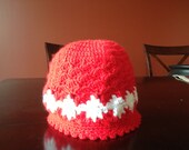 Winter Flower Crochet Hat- Ready to ship