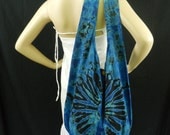Blue Tie Dye Bag Purse Hobo Hippie Sling Messenger Crossbody XL Top Zip OAK VJ2