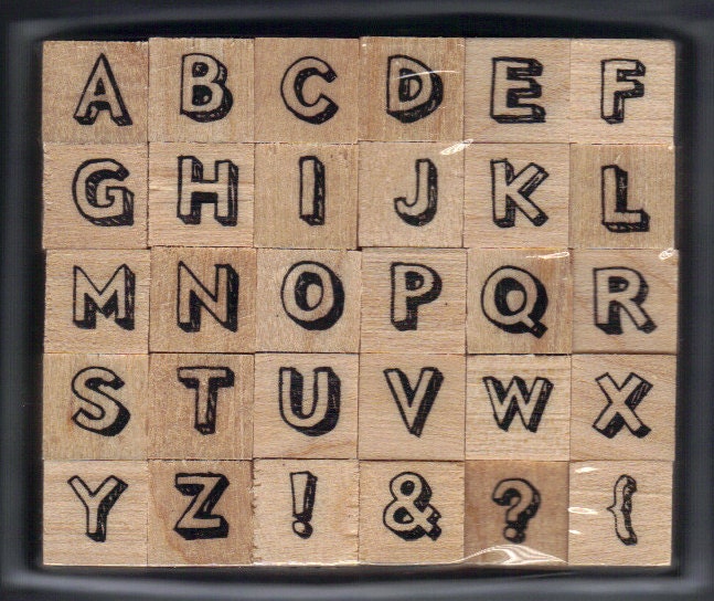 BRAND NEW Studio G  wooden Alphabet stamp set (30 stamps)