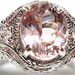 Kunzite and sapphire cocktail ring s 6 gifts for her, christmas, "Ultra Glam"