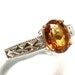 Madeira citrine engraved shank ring s7, gifts for her,     "Madeira Memories"