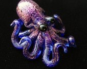 Purple Dichroic Octopus pendant