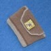 Natural Organic Brown Alpaca with Stoneware Button Cosmetic Pouch Bag Purse Clutch for Nature Lovers