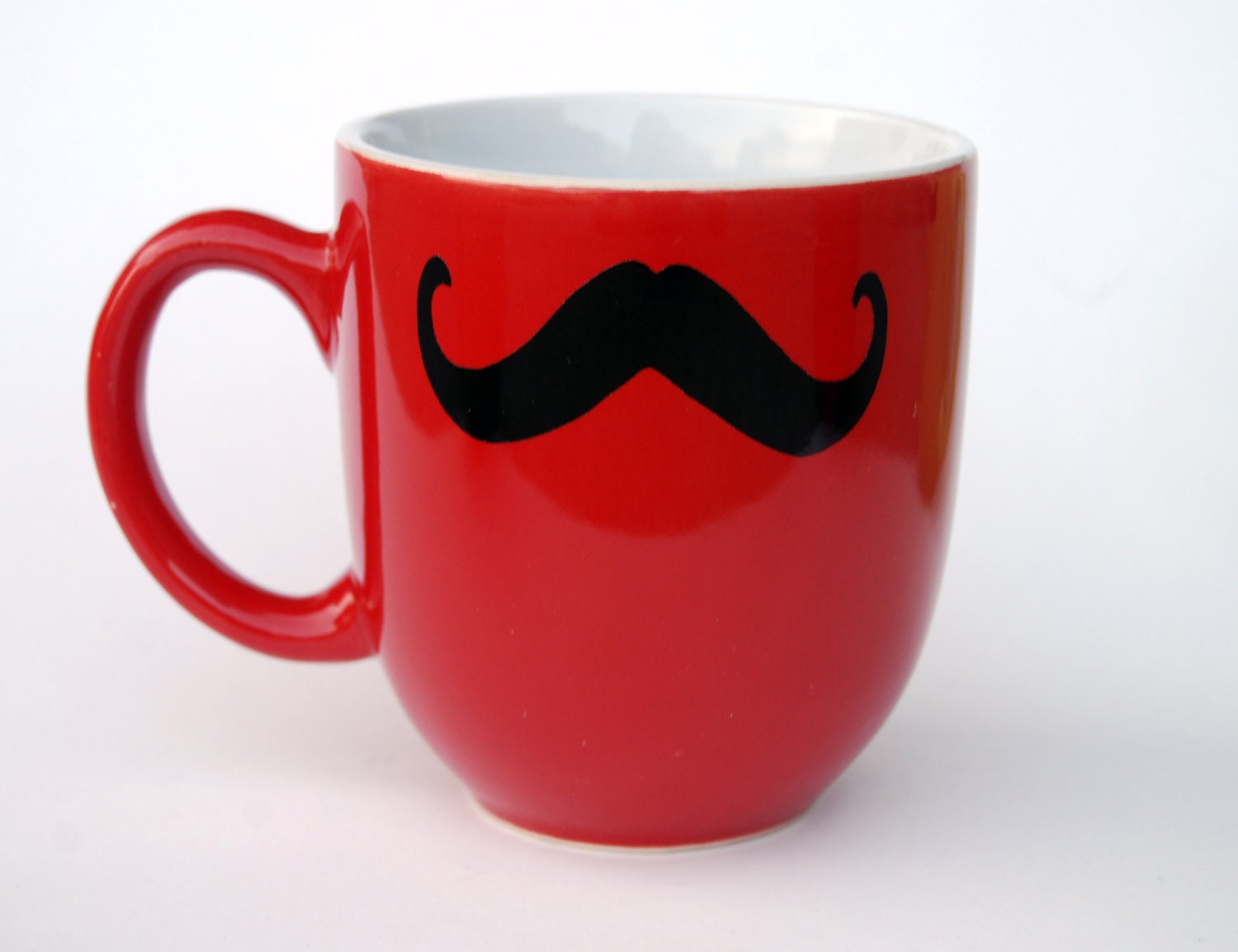 Red Mustache Coffee Mugs - one XL mug - select from eight different styles