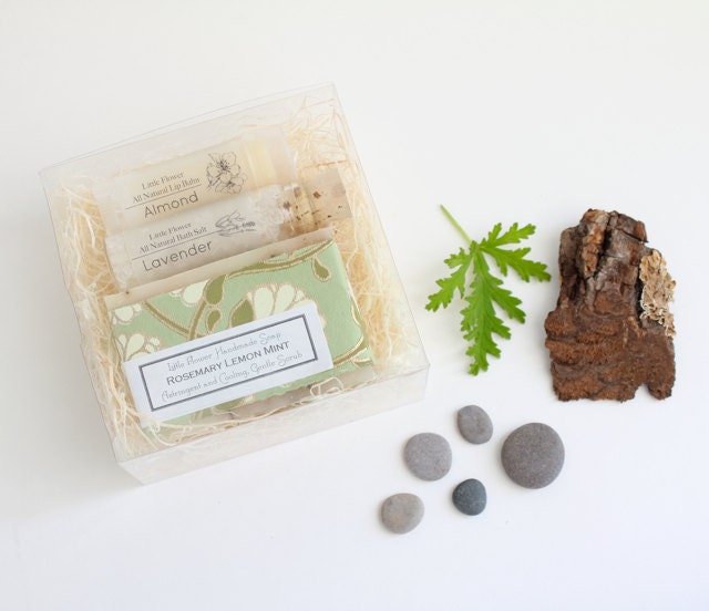 Spa Gift Set / Gift set / Soap Lip balm and bath salt gift / spa gift for her / bath and beauty