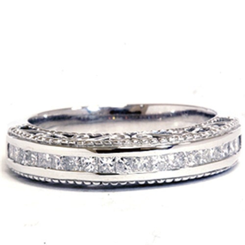 1/2CT Diamond Anniversary Ring 14K White Gold Womens Princess Cut Wedding Band Size (4-9)
