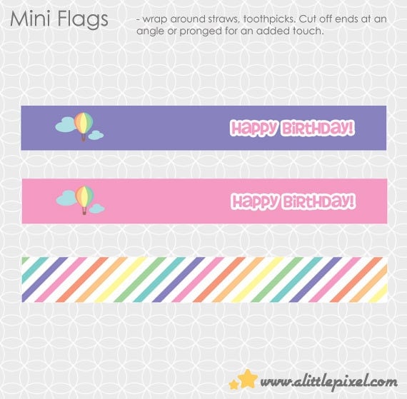 Up Up and Away Party Mini Flags Il_570xn